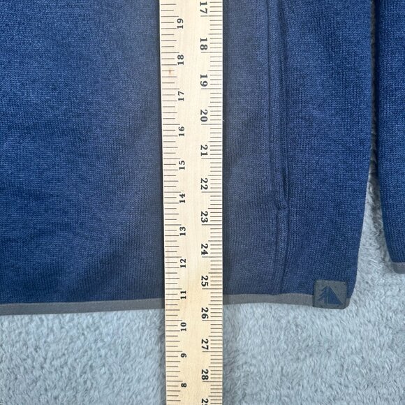 LL Bean Mens Sweater Fleece Pullover Blue 1/4 Snap Slightly Fitted Size XL - Picture 13 of 14